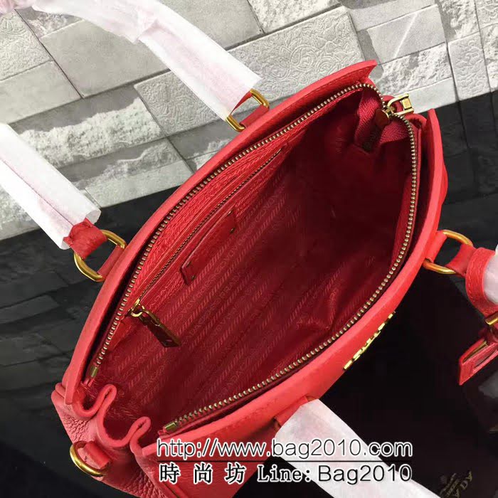 普拉達PRADA原單 最新爆款 1BA106-2 荔枝紋牛皮 手提肩背包 PHY1277